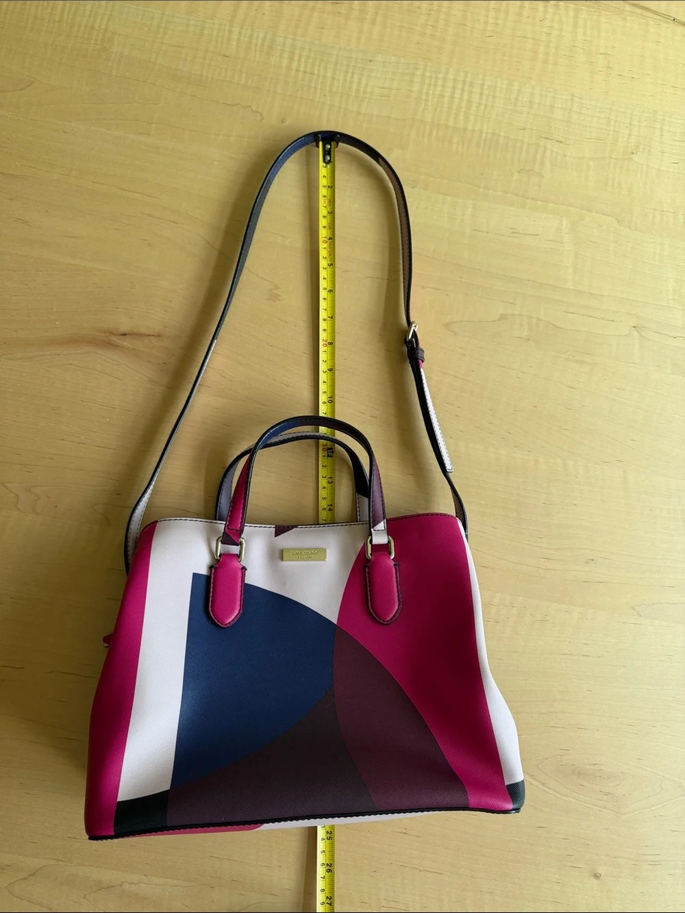 KATE SPADE Laurel Way Geo Spotlight Evangelie Satchel with Crossbody Strap